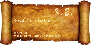 Kovár Eszter névjegykártya