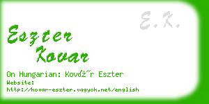 eszter kovar business card